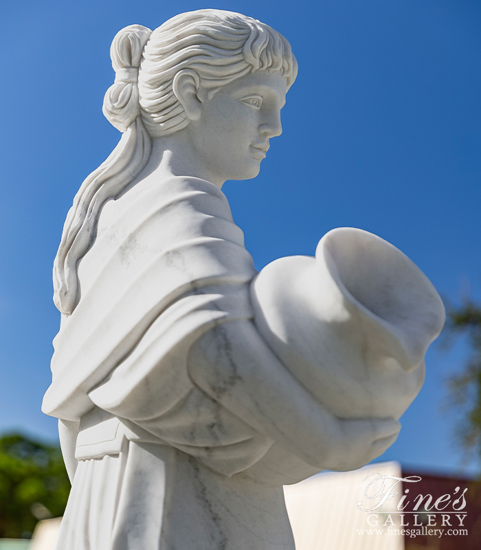 Marble Fountains  - Grecian Lady W/Vases Fountain - MF-822